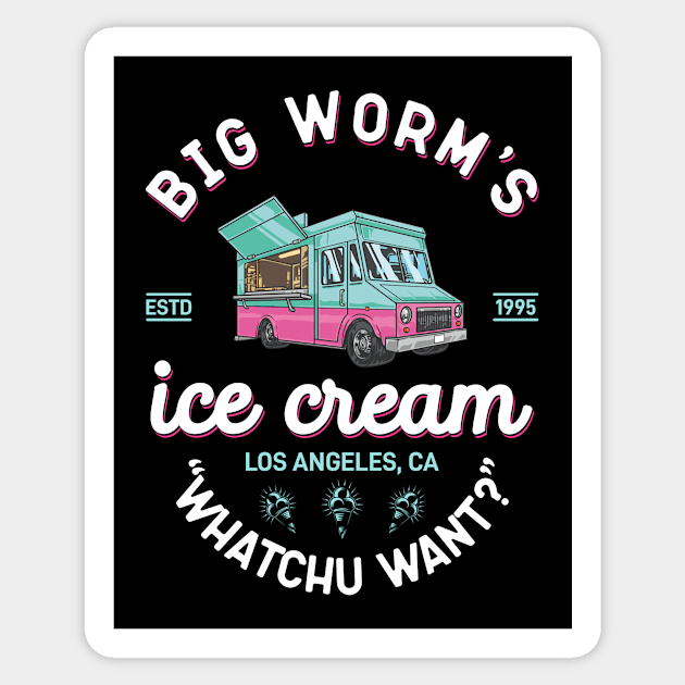 Big worm's ice cream - Friday Movie Sticker by idjie